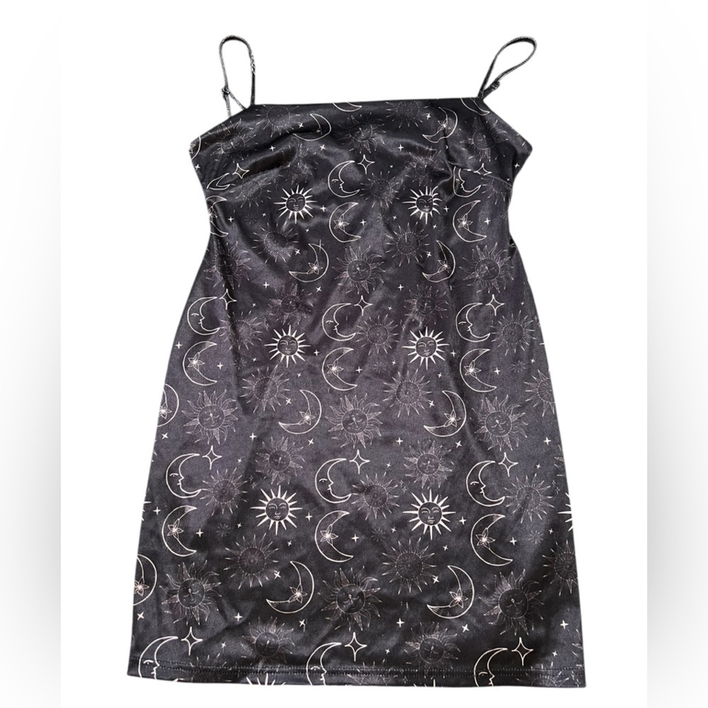 Urban Outfitters black & white celestial stars and moons mini dress - Picture 3 of 12